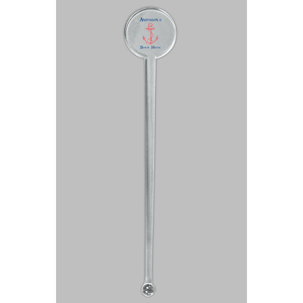 Chic Beach House Clear Plastic 7" Stir Stick - Round - Single Stick