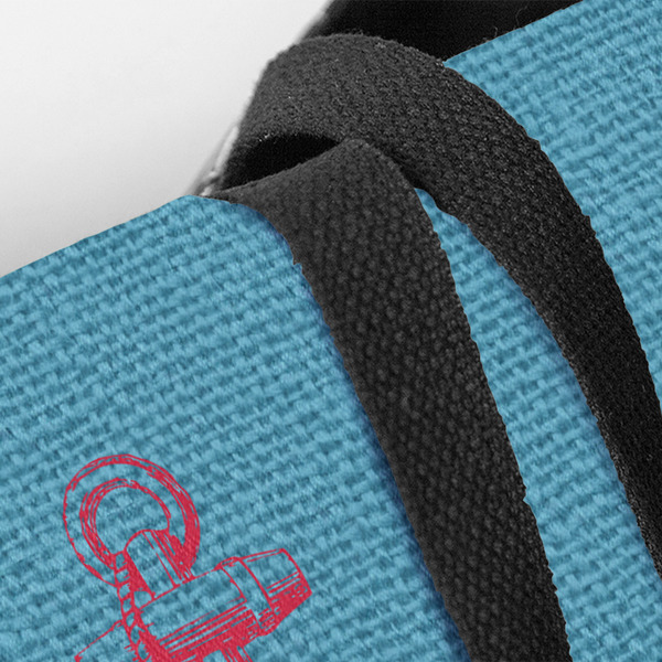 Chic Beach House Closeup of Tote w/Black Handles