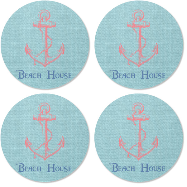 Chic Beach House Coaster Round Rubber Back - Apvl
