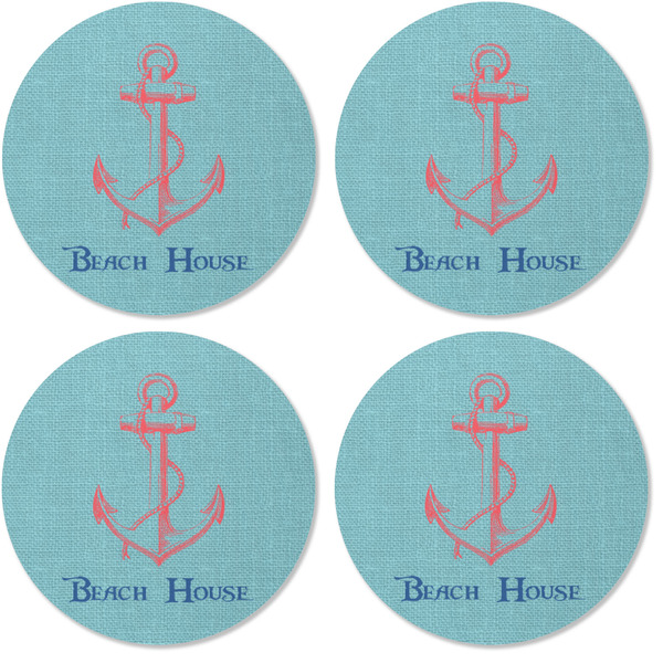 Chic Beach House Coaster Round Rubber Back - Apvl