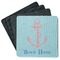 Chic Beach House Square Rubber Backed Coasters - Set of 4