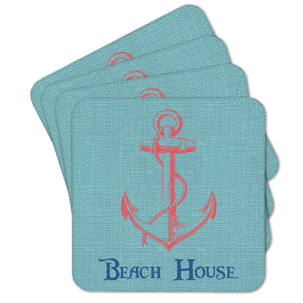 Custom Chic Beach House Cork Coaster - Set of 4