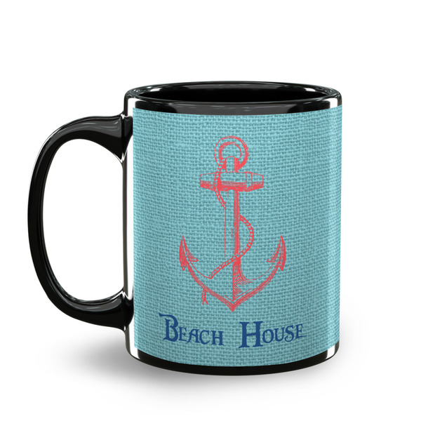 Chic Beach House Coffee Mug - 11 oz - Black