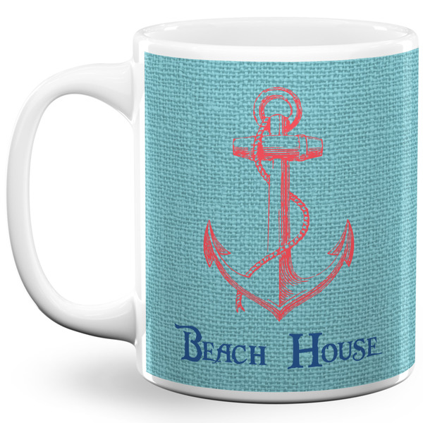 Custom Chic Beach House 11 Oz Coffee Mug - White