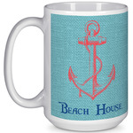 Chic Beach House 15 Oz Coffee Mug - White