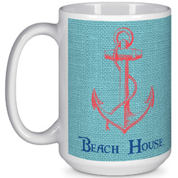 Chic Beach House 15 Oz Coffee Mug - White
