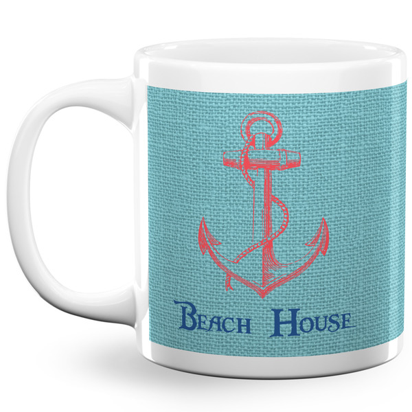 Custom Chic Beach House 20 Oz Coffee Mug - White