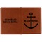 Chic Beach House Cognac Leather Passport Holder Outside Double Sided - Apvl