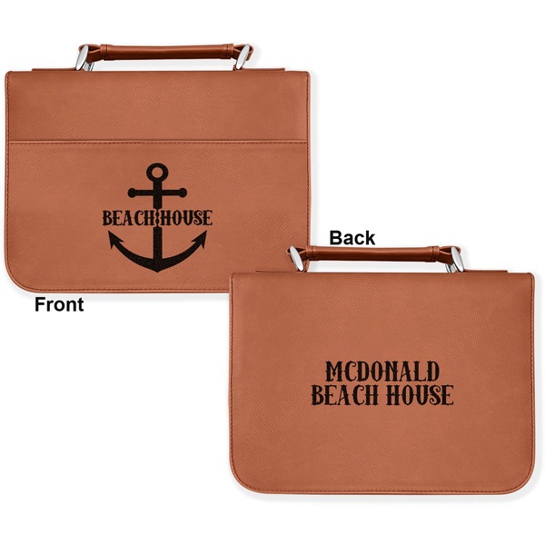 Chic Beach House Cognac Leatherette Bible Covers - Large Double Sided Apvl