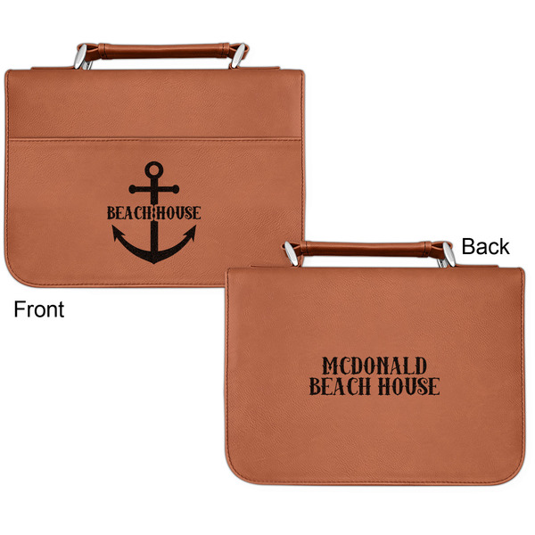 Chic Beach House Cognac Leatherette Bible Covers - Small Double Sided Apvl