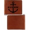 Chic Beach House Cognac Leatherette Bifold Wallets - Front and Back Single Sided - Apvl