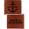 Chic Beach House Cognac Leatherette Bifold Wallets - Front and Back