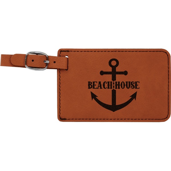 Custom Chic Beach House Leatherette Luggage Tag