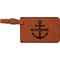 Chic Beach House Cognac Leatherette Luggage Tags