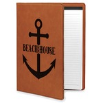 Chic Beach House Leatherette Portfolio with Notepad