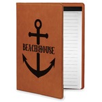 Chic Beach House Leatherette Portfolio with Notepad - Small - Single Sided