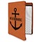 Chic Beach House Cognac Leatherette Zipper Portfolios with Notepad - Main