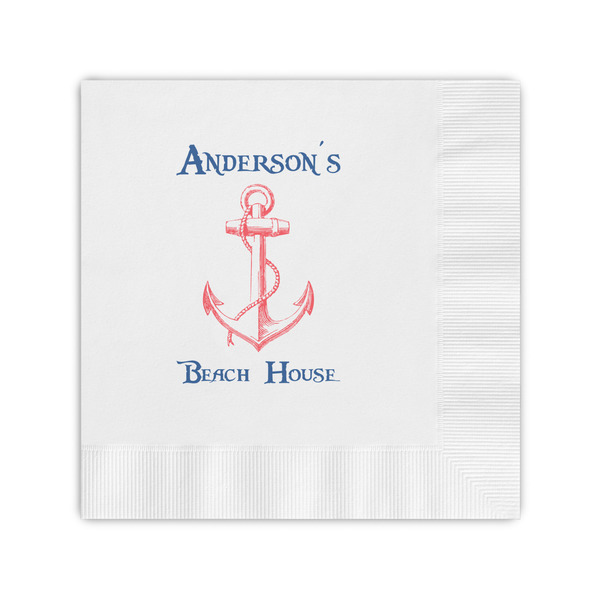 Custom Chic Beach House Coined Cocktail Napkins