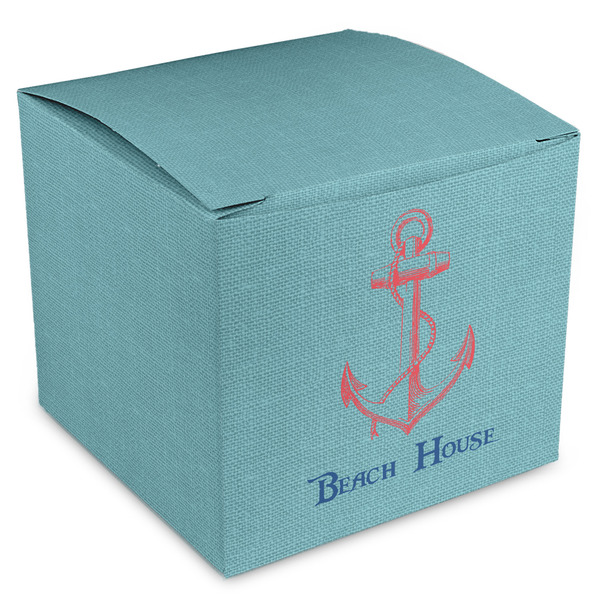 Custom Chic Beach House Cube Favor Gift Boxes