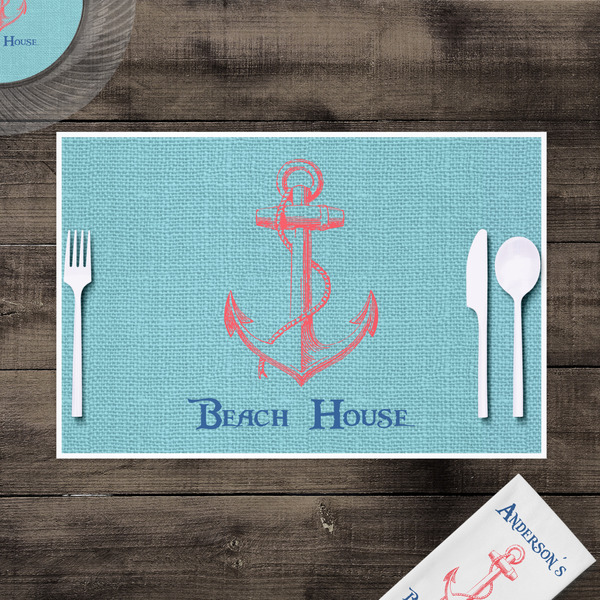 Chic Beach House Disposable Paper Placemat - In Context