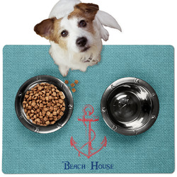 Chic Beach House Dog Food Mat - Medium