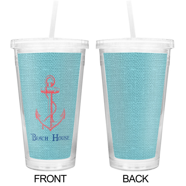 Chic Beach House Double Wall Tumbler with Straw - Approval