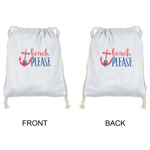Chic Beach House Drawstring Backpacks - Sweatshirt Fleece - Double Sided - APPROVAL