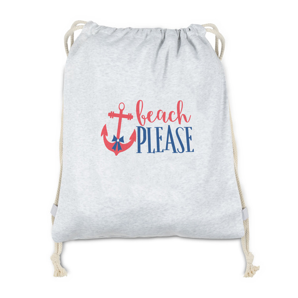 Custom Chic Beach House Drawstring Backpack - Sweatshirt Fleece
