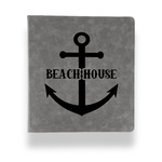 Chic Beach House Leather Binder - 1" - Grey