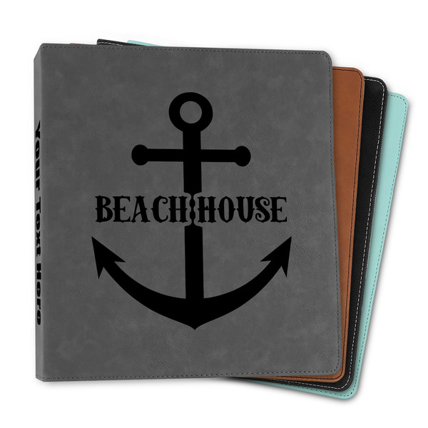 Custom Chic Beach House Leather Binder - 1"