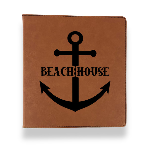 Custom Chic Beach House Leather Binder - 1" - Rawhide