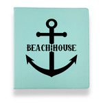 Chic Beach House Leather Binder - 1" - Teal