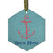 Chic Beach House Frosted Glass Ornament - Hexagon