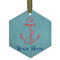 Chic Beach House Flat Glass Ornament - Hexagon