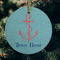 Chic Beach House Frosted Glass Ornament - Round (Lifestyle)