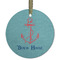 Chic Beach House Frosted Glass Ornament - Round