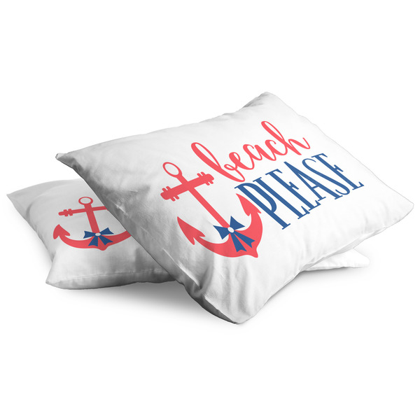 Chic Beach House Full Pillow Case - TWO (partial print)