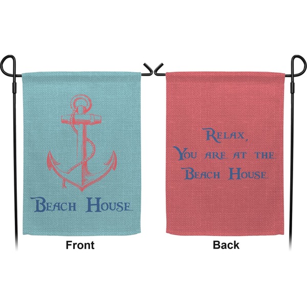 Chic Beach House Garden Flag - Double Sided Front and Back