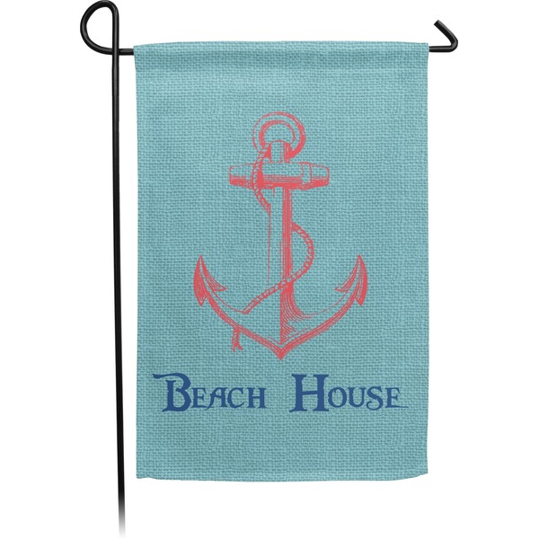 Custom Chic Beach House Small Garden Flag - Double Sided