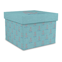 Chic Beach House Gift Box with Lid - Canvas Wrapped - Large
