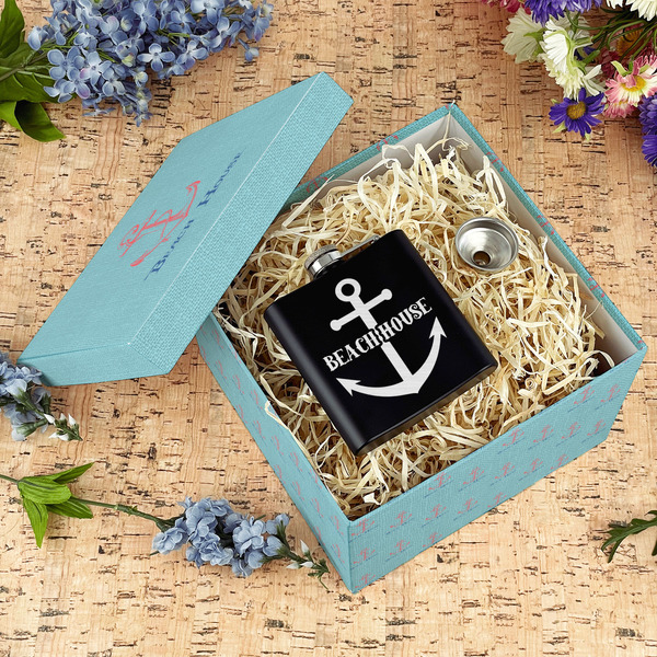 Chic Beach House Gift Boxes with Lid - Canvas Wrapped - Large - In Context