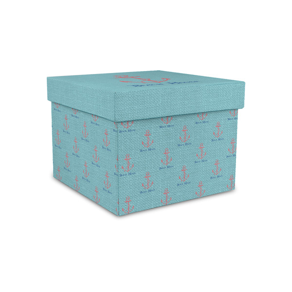 Custom Chic Beach House Gift Box with Lid - Canvas Wrapped - Small