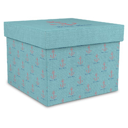 Chic Beach House Gift Box with Lid - Canvas Wrapped - X-Large