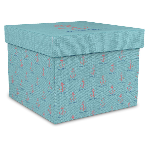 Custom Chic Beach House Gift Box with Lid - Canvas Wrapped - X-Large