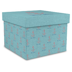 Chic Beach House Gift Box with Lid - Canvas Wrapped - XX-Large