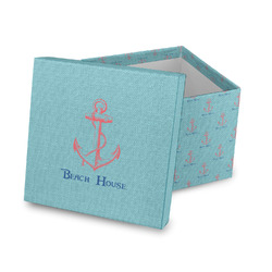 Chic Beach House Gift Box with Lid - Canvas Wrapped