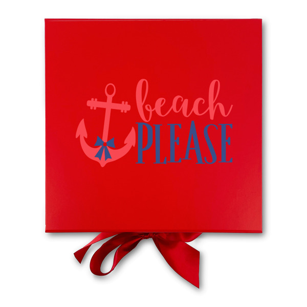 Chic Beach House Gift Boxes with Magnetic Lid - Red - Approval