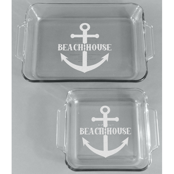 Chic Beach House Glass Baking Dish Set - FRONT