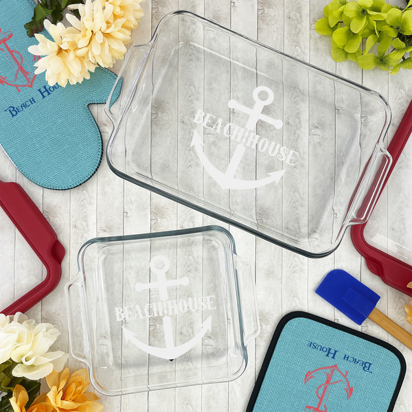 Chic Beach House Glass Baking Dish Set - LIFESTYLE