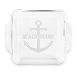 Chic Beach House Glass Cake Dish with Truefit Lid - 8in x 8in
